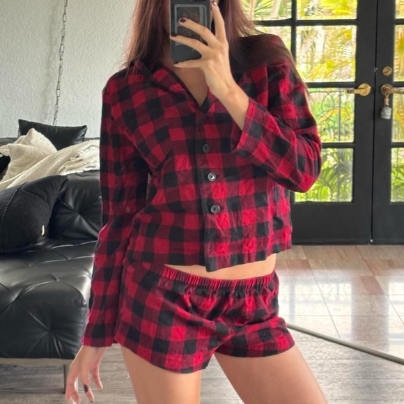 Red Black Flannel PJ Set - Picture 2 of 5